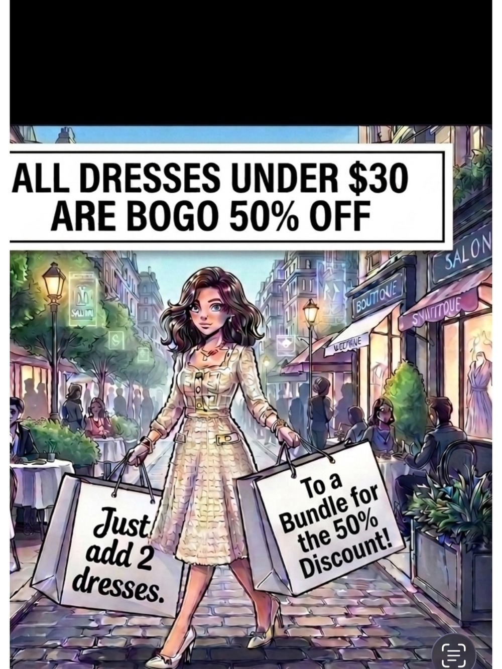 🚨 SALE: BUY ONE GET ONE 50% OFF ALL DRESSES UNDER $30!
